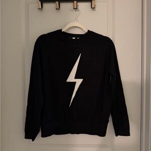 Elan Black Sweater with White Lightning Bolt